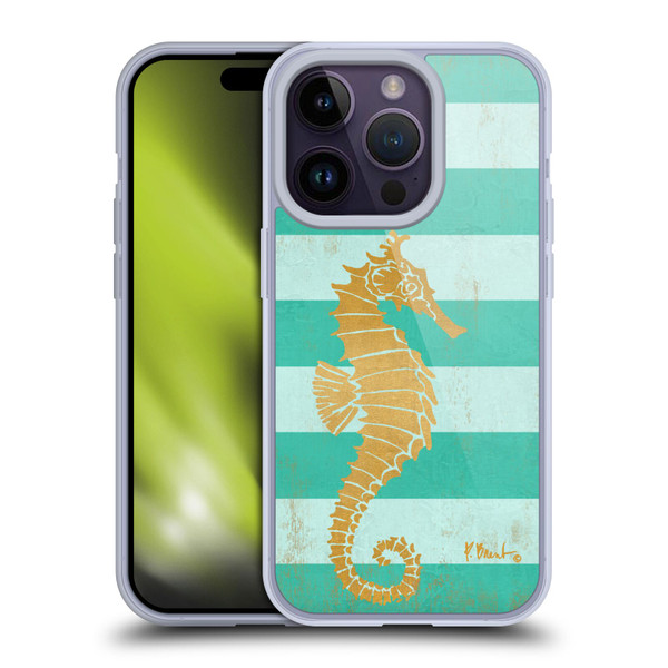 Paul Brent Coastal Gold Seahorse Soft Gel Case for Apple iPhone 14 Pro