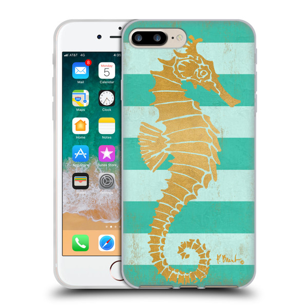 Paul Brent Coastal Gold Seahorse Soft Gel Case for Apple iPhone 7 Plus / iPhone 8 Plus