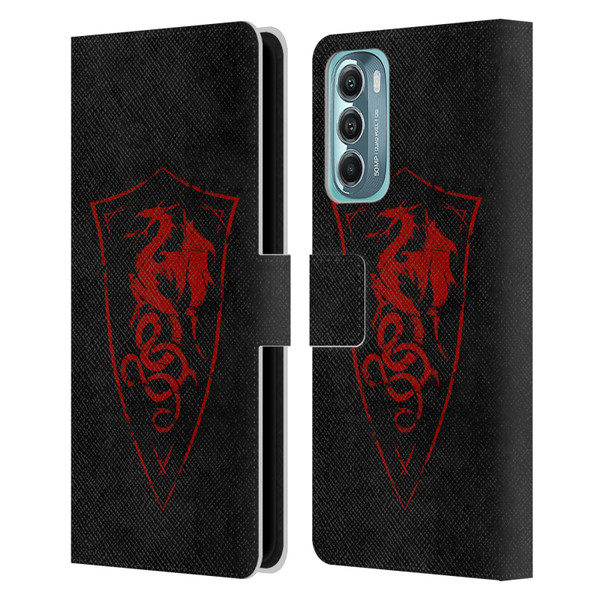 Christos Karapanos Shield Dragon Leather Book Wallet Case Cover For Motorola Moto G Stylus 5G (2022)