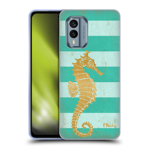 Paul Brent Coastal Gold Seahorse Soft Gel Case for Nokia X30