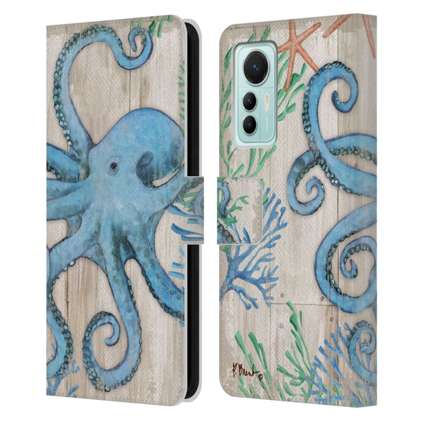 Paul Brent Coastal Sealife Leather Book Wallet Case Cover For Xiaomi 12 Lite