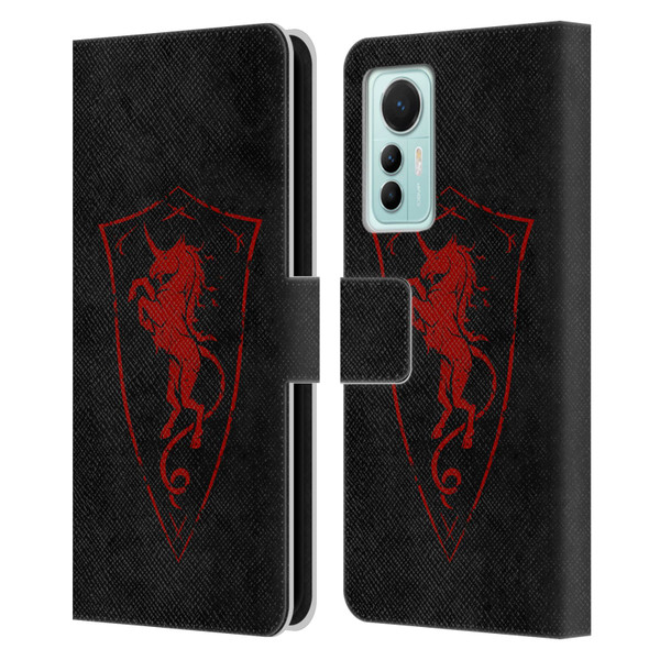 Christos Karapanos Shield Unicorn Leather Book Wallet Case Cover For Xiaomi 12 Lite