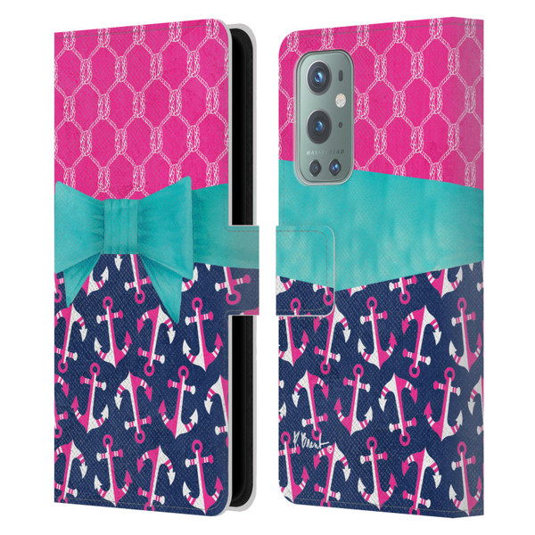 Paul Brent Nautical Bow Leather Book Wallet Case Cover For OnePlus 9