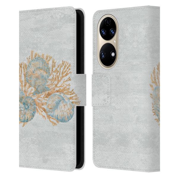 Paul Brent Sea Creatures Shells Leather Book Wallet Case Cover For Huawei P50