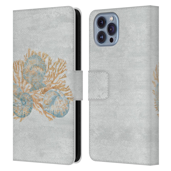 Paul Brent Sea Creatures Shells Leather Book Wallet Case Cover For Apple iPhone 14