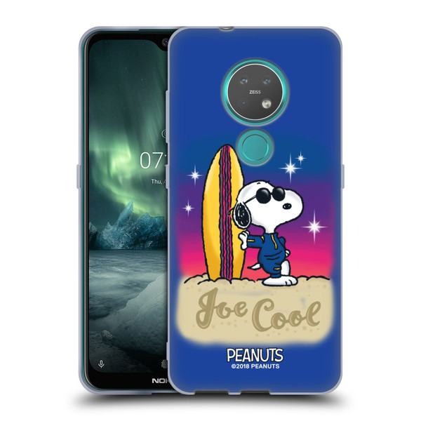 Peanuts Snoopy Boardwalk Airbrush Joe Cool Surf Soft Gel Case for Nokia 6.2 / 7.2