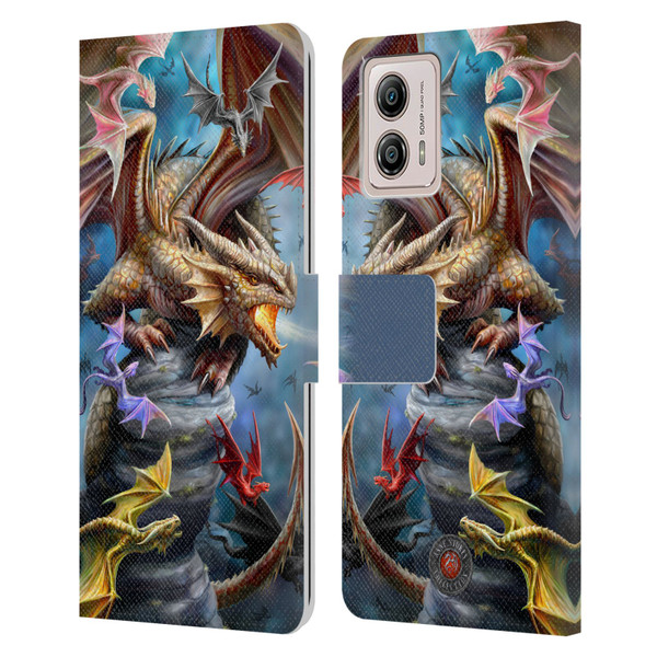 Anne Stokes Dragons 4 Clan Leather Book Wallet Case Cover For Motorola Moto G53 5G