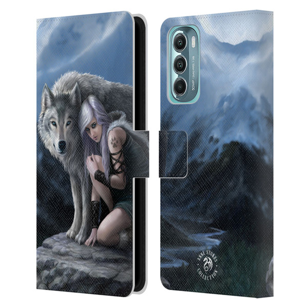 Anne Stokes Wolves Protector Leather Book Wallet Case Cover For Motorola Moto G Stylus 5G (2022)