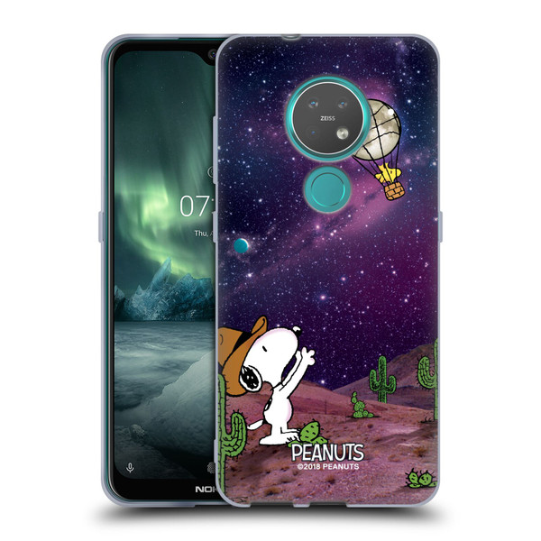 Peanuts Snoopy Space Cowboy Nebula Balloon Woodstock Soft Gel Case for Nokia 6.2 / 7.2