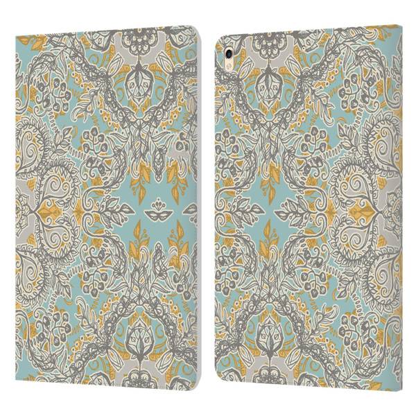 Micklyn Le Feuvre Floral Patterns Grey And Yellow Leather Book Wallet Case Cover For Apple iPad Pro 10.5 (2017)