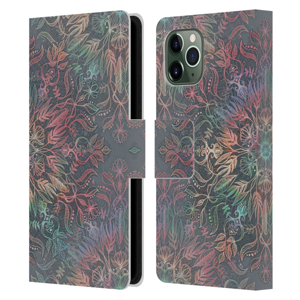 Micklyn Le Feuvre Floral Patterns Winter Sunset Mandala Leather Book Wallet Case Cover For Apple iPhone 11 Pro