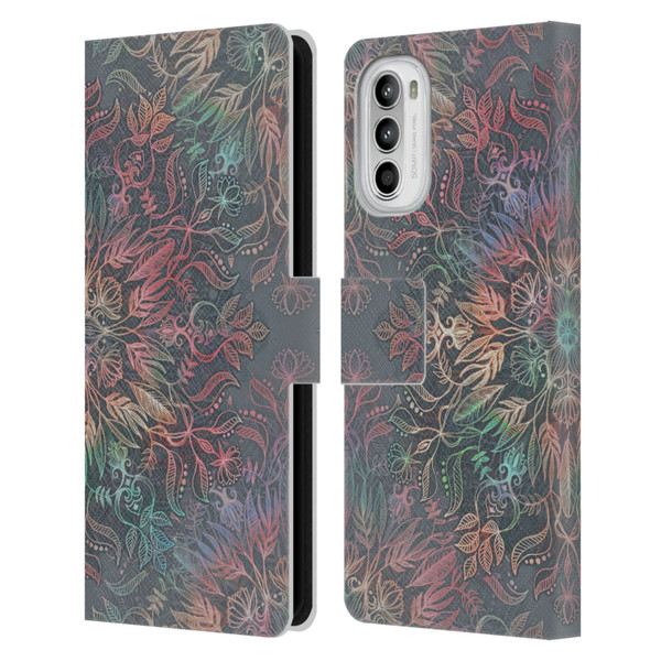 Micklyn Le Feuvre Floral Patterns Winter Sunset Mandala Leather Book Wallet Case Cover For Motorola Moto G52