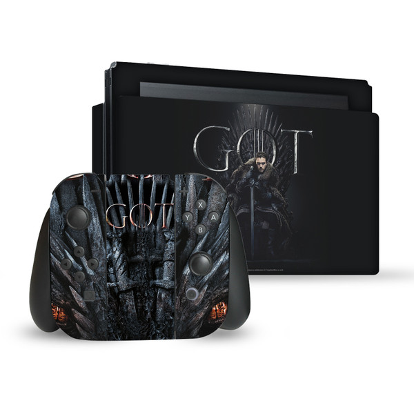 HBO Game of Thrones Sigils and Graphics Jon Snow Iron Throne Vinyl Sticker Skin Decal Cover for Nintendo Switch Bundle
