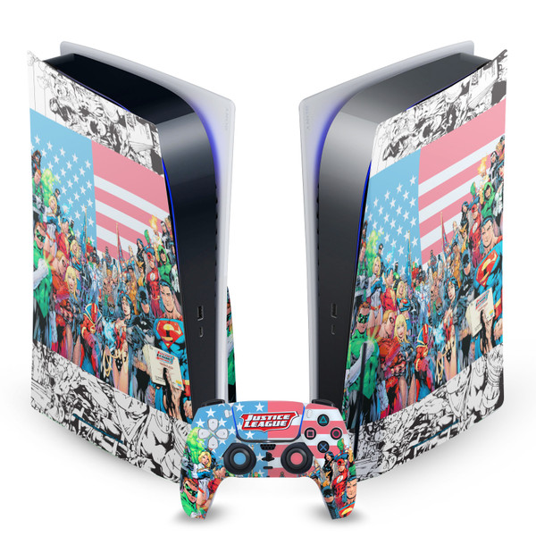 Justice League DC Comics Comic Book Covers Of America #1 Vinyl Sticker Skin Decal Cover for Sony PS5 Disc Edition Bundle