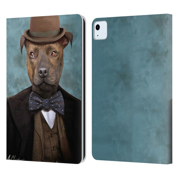 Anthony Christou Art Sir Edmund Bulldog Leather Book Wallet Case Cover For Apple iPad Air 2020 / 2022