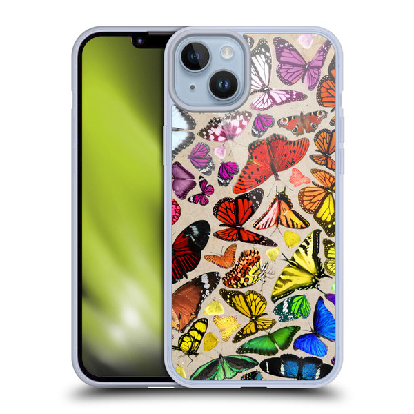 Anthony Christou Art Rainbow Butterflies Soft Gel Case for Apple iPhone 14 Plus
