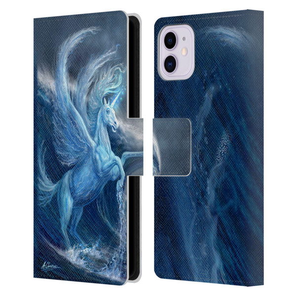 Anthony Christou Art Water Pegasus Leather Book Wallet Case Cover For Apple iPhone 11