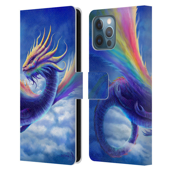 Anthony Christou Art Rainbow Dragon Leather Book Wallet Case Cover For Apple iPhone 12 Pro Max