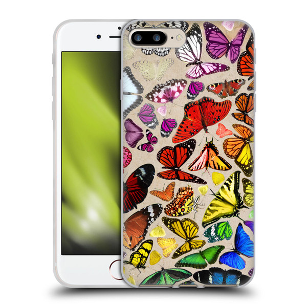 Anthony Christou Art Rainbow Butterflies Soft Gel Case for Apple iPhone 7 Plus / iPhone 8 Plus