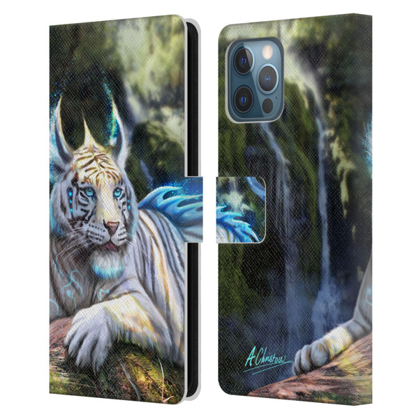 Anthony Christou Art Water Tiger Leather Book Wallet Case Cover For Apple iPhone 12 Pro Max