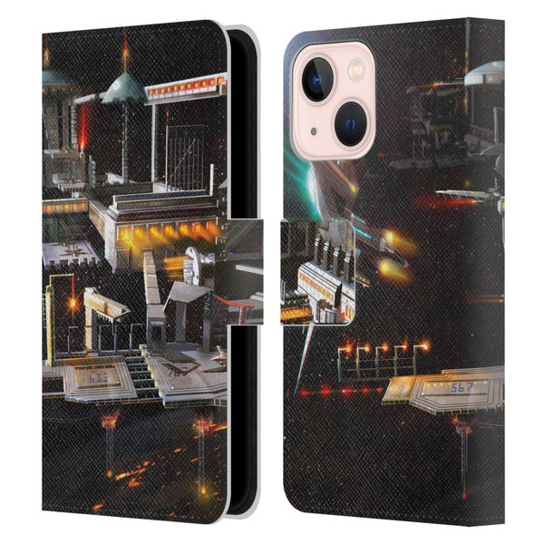 Anthony Christou Art Space Station Leather Book Wallet Case Cover For Apple iPhone 13 Mini