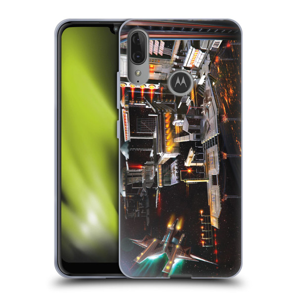 Anthony Christou Art Space Station Soft Gel Case for Motorola Moto E6 Plus