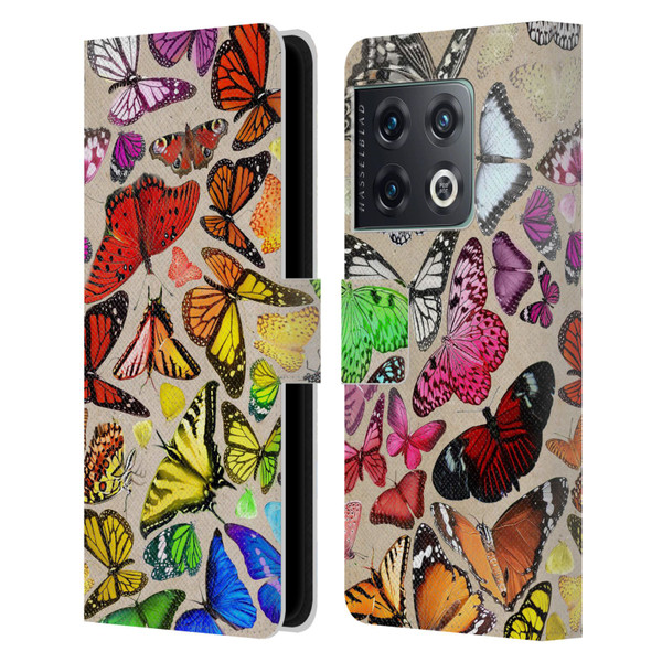 Anthony Christou Art Rainbow Butterflies Leather Book Wallet Case Cover For OnePlus 10 Pro