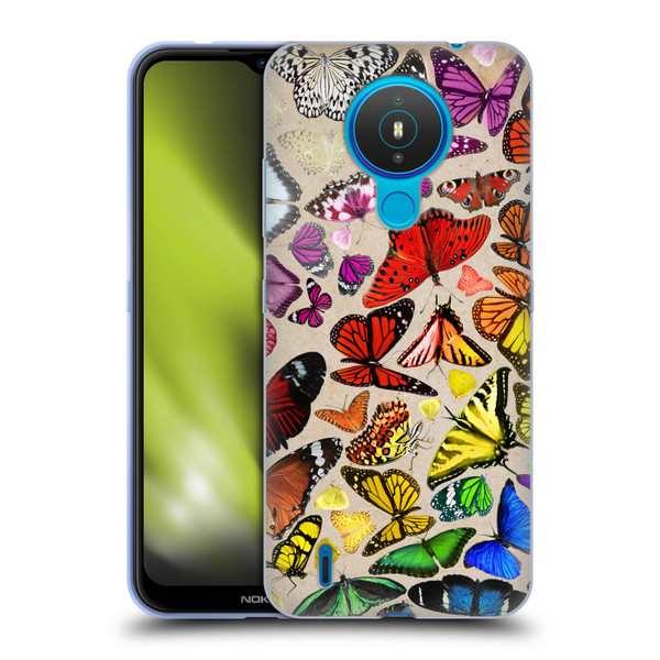 Anthony Christou Art Rainbow Butterflies Soft Gel Case for Nokia 1.4
