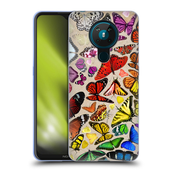 Anthony Christou Art Rainbow Butterflies Soft Gel Case for Nokia 5.3
