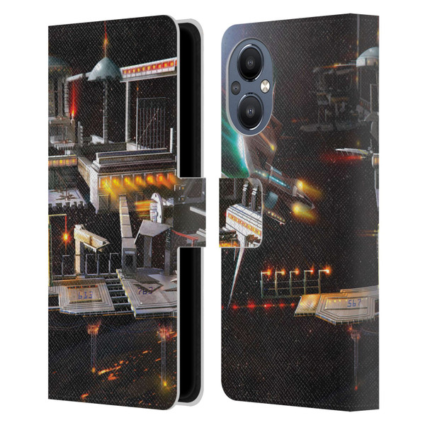 Anthony Christou Art Space Station Leather Book Wallet Case Cover For OnePlus Nord N20 5G