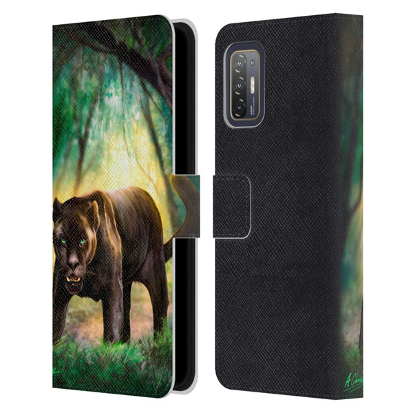 Anthony Christou Fantasy Art Black Panther Leather Book Wallet Case Cover For HTC Desire 21 Pro 5G
