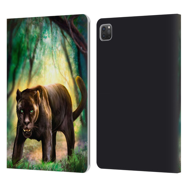 Anthony Christou Fantasy Art Black Panther Leather Book Wallet Case Cover For Apple iPad Pro 11 2020 / 2021 / 2022