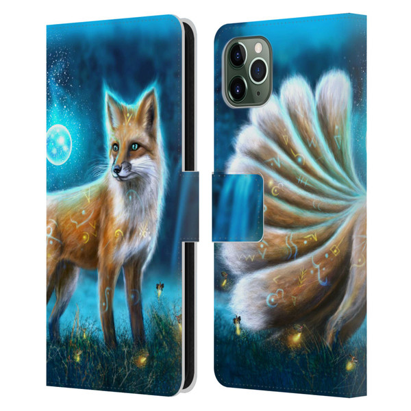 Anthony Christou Fantasy Art Magic Fox In Moonlight Leather Book Wallet Case Cover For Apple iPhone 11 Pro Max