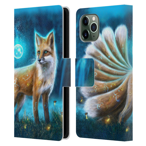 Anthony Christou Fantasy Art Magic Fox In Moonlight Leather Book Wallet Case Cover For Apple iPhone 11 Pro