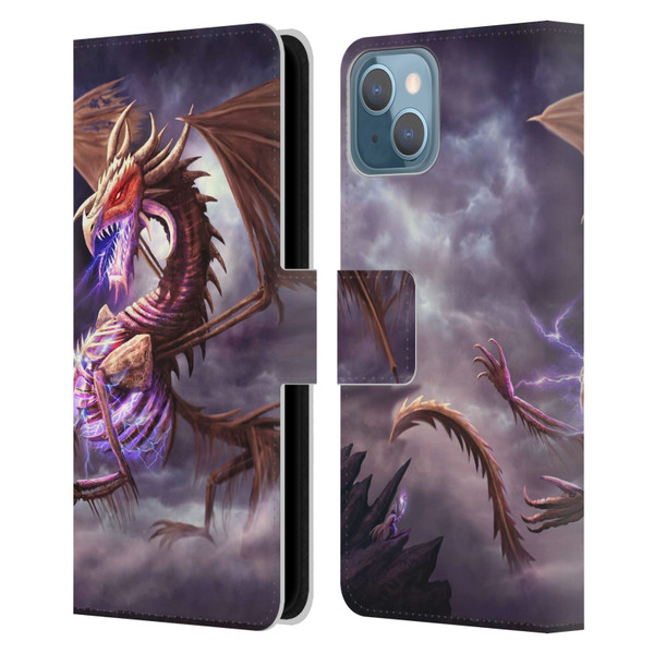 Anthony Christou Fantasy Art Bone Dragon Leather Book Wallet Case Cover For Apple iPhone 13
