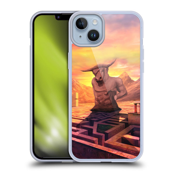 Anthony Christou Fantasy Art Minotaur In Labyrinth Soft Gel Case for Apple iPhone 14 Plus