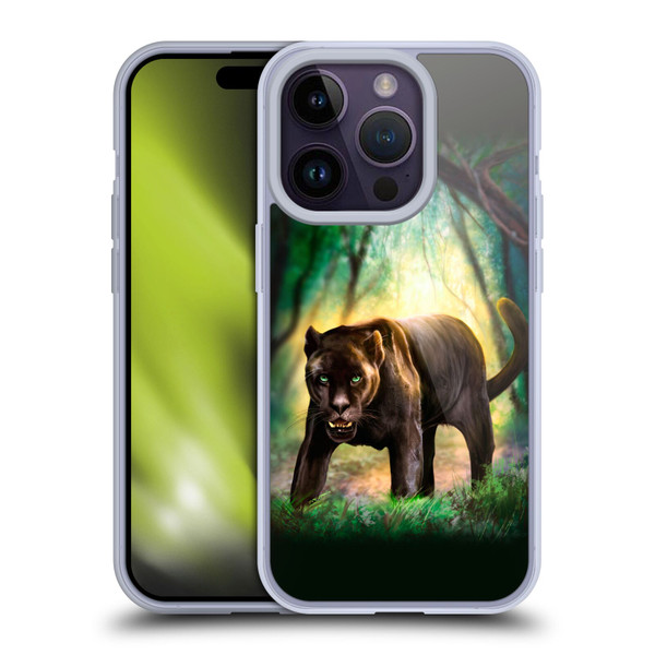 Anthony Christou Fantasy Art Black Panther Soft Gel Case for Apple iPhone 14 Pro