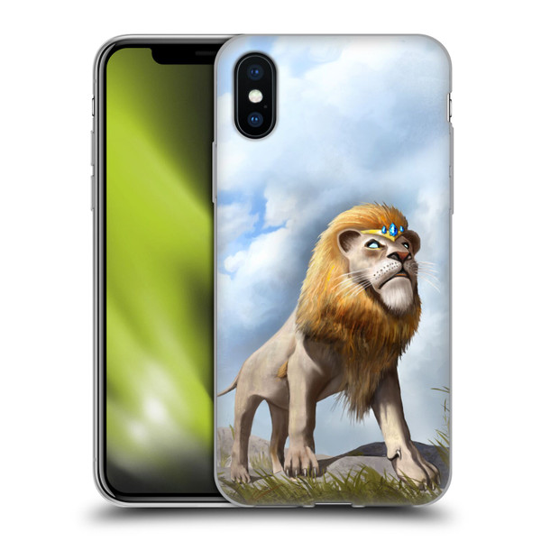 Anthony Christou Fantasy Art King Of Lions Soft Gel Case for Apple iPhone X / iPhone XS