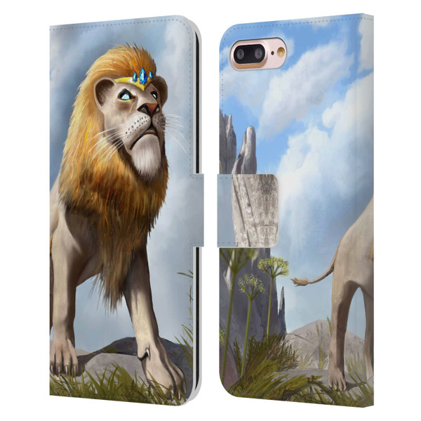 Anthony Christou Fantasy Art King Of Lions Leather Book Wallet Case Cover For Apple iPhone 7 Plus / iPhone 8 Plus