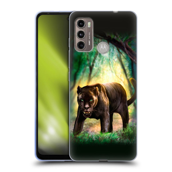 Anthony Christou Fantasy Art Black Panther Soft Gel Case for Motorola Moto G60 / Moto G40 Fusion