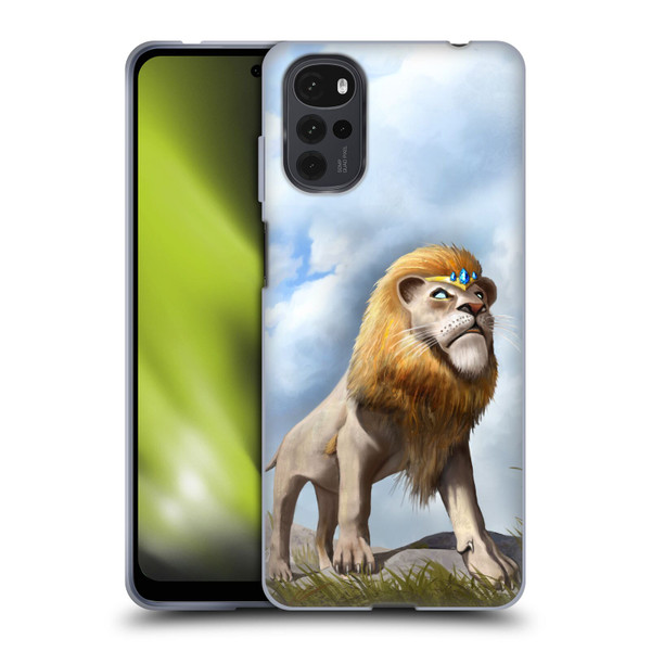 Anthony Christou Fantasy Art King Of Lions Soft Gel Case for Motorola Moto G22