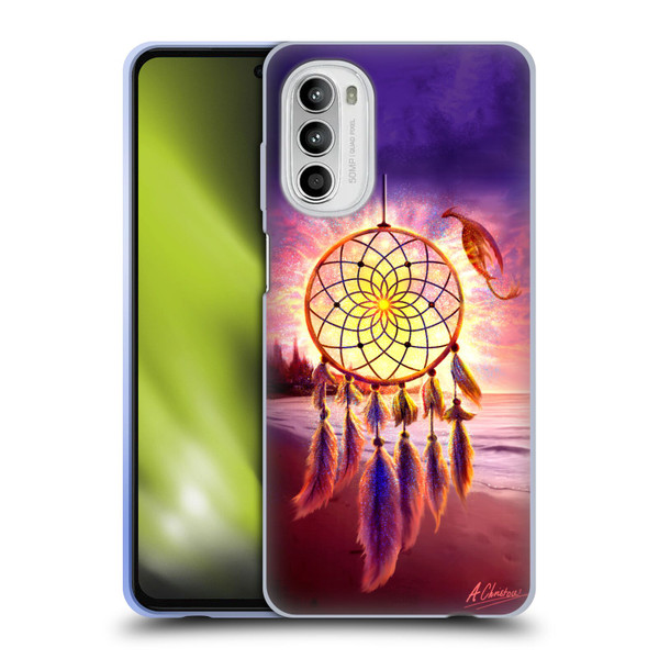 Anthony Christou Fantasy Art Beach Dragon Dream Catcher Soft Gel Case for Motorola Moto G52