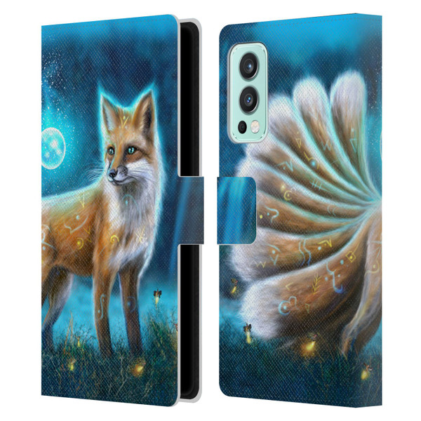 Anthony Christou Fantasy Art Magic Fox In Moonlight Leather Book Wallet Case Cover For OnePlus Nord 2 5G