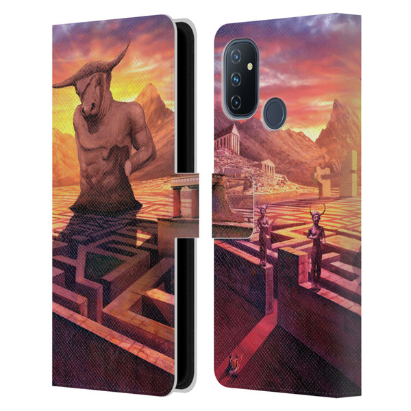 Anthony Christou Fantasy Art Minotaur In Labyrinth Leather Book Wallet Case Cover For OnePlus Nord N100