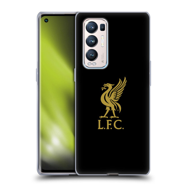 Liverpool Football Club Liver Bird Gold Logo On Black Soft Gel Case for OPPO Find X3 Neo / Reno5 Pro+ 5G