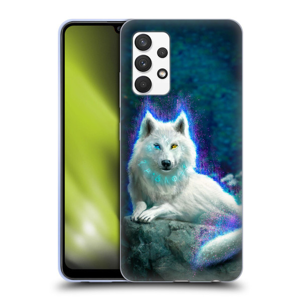 Anthony Christou Fantasy Art White Wolf Soft Gel Case for Samsung Galaxy A32 (2021)