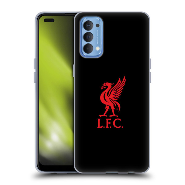 Liverpool Football Club Liver Bird Red Logo On Black Soft Gel Case for OPPO Reno 4 5G