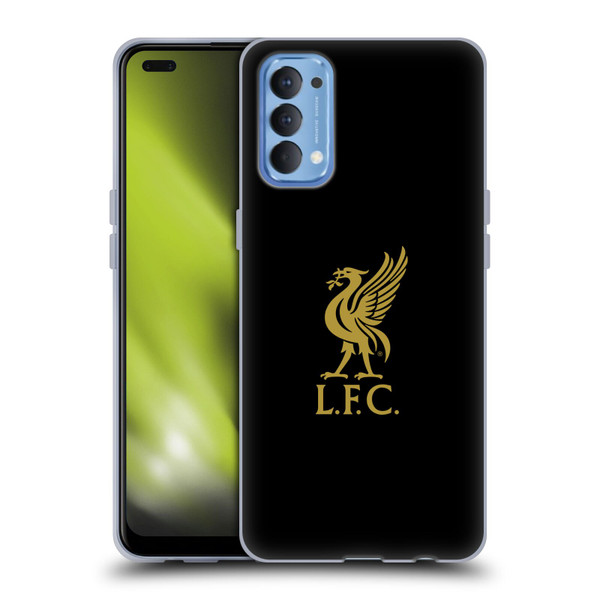 Liverpool Football Club Liver Bird Gold Logo On Black Soft Gel Case for OPPO Reno 4 5G