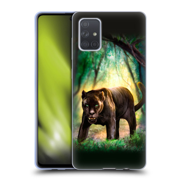 Anthony Christou Fantasy Art Black Panther Soft Gel Case for Samsung Galaxy A71 (2019)