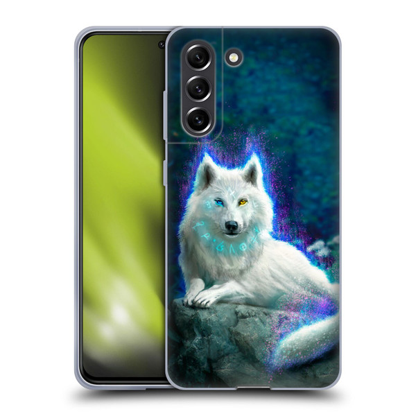 Anthony Christou Fantasy Art White Wolf Soft Gel Case for Samsung Galaxy S21 FE 5G